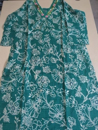 Soft Chanderi With Handwork - Pine Green, 46