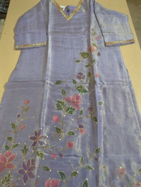 Pure Tissue With Hand Work - Purple Mountain, 44