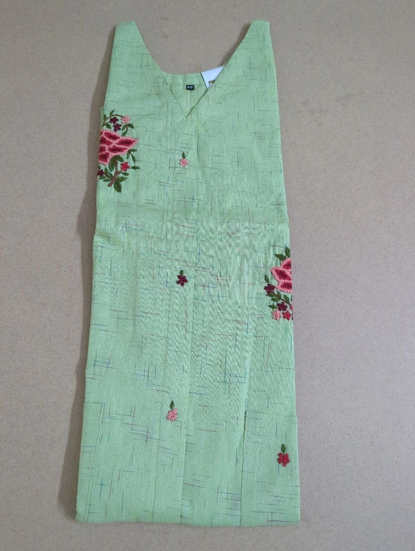 Khadi Cotton A Line Dress - Snowy Mint, 42