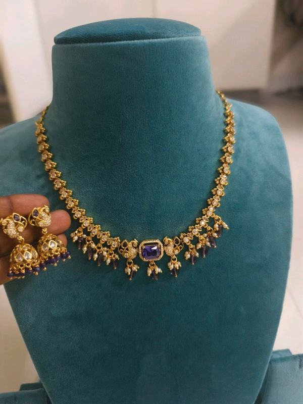 Short Neckset With Cute Jhumkas - HD