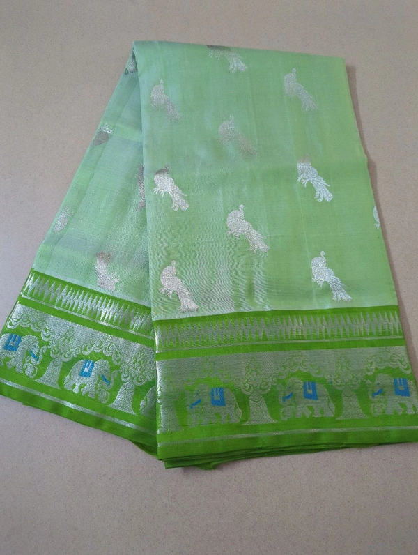 Pure Venkatagiri Pattu - Mint Green