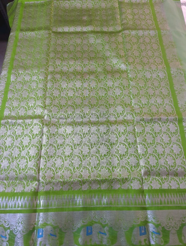 Pure Venkatagiri Pattu - Mint Green