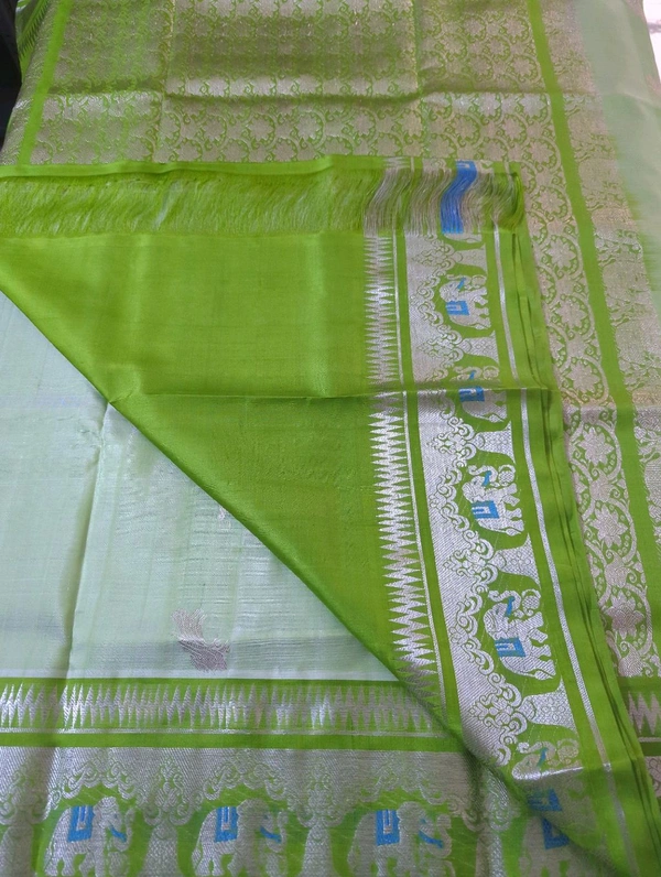 Pure Venkatagiri Pattu - Mint Green