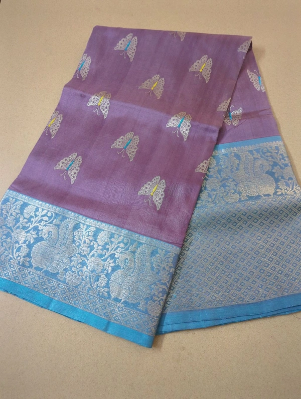 Pure Handloom Venkatagiri Pattu - Mauve