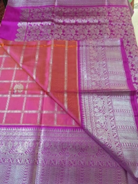 Pure Handloom Venkatagiri Pattu Designer - Wild Watermelon