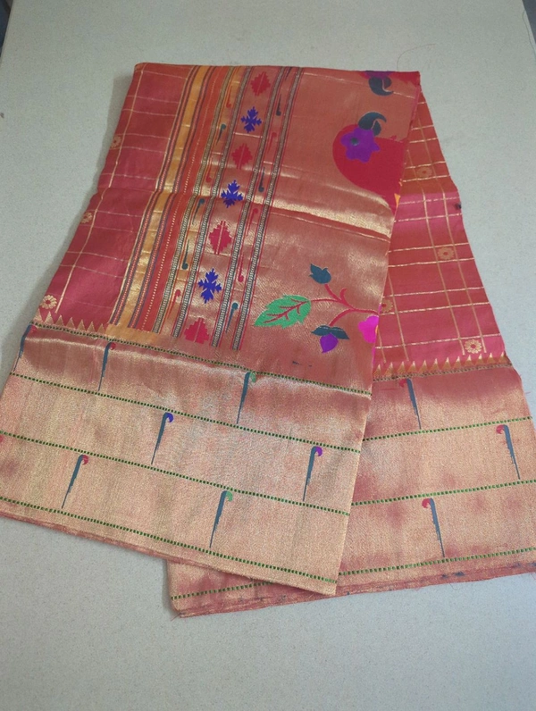 Pure Handloom Naryana Paithani Doble Wrap - Mandy