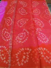 Pure Silk Kota With Bandhini - Blush Pink