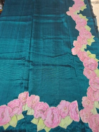 Pure Mangalagiri Pattu With Applique Work - Cyprus 1