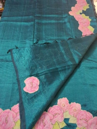 Pure Mangalagiri Pattu With Applique Work - Cyprus 1