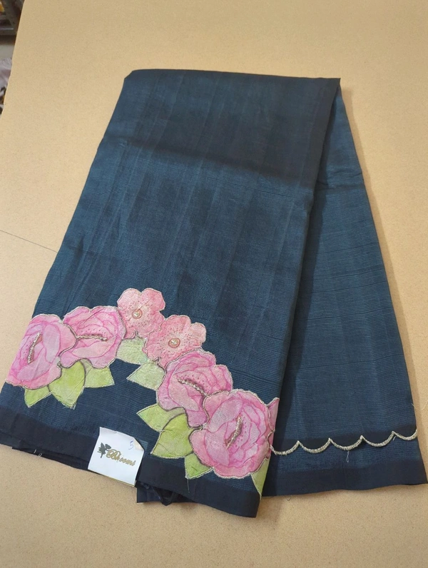 Pure Mangalagiri Pattu With Applique Work - Mine Shaft 5