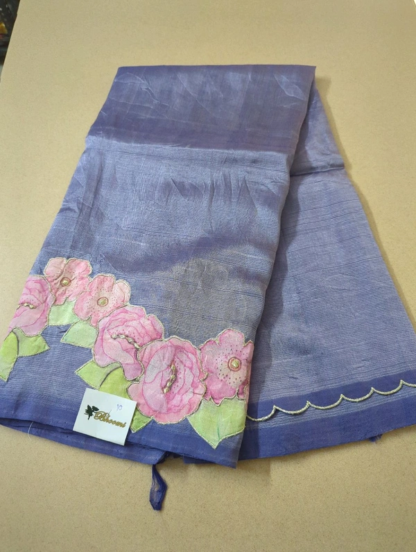Pure Mangalagiri Pattu With Applique Work - Portage 10