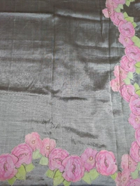 Pure Mangalagiri Pattu With Applique Work - Dove Gray 28