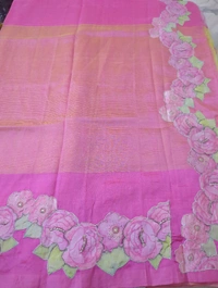 Pure Mangalagiri Pattu With Applique Work - Yellow 29