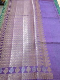 Pure Raw Silk Jaal Weaving - Teal