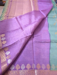 Pure Raw Silk Jaal Weaving - Teal