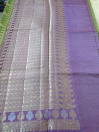 Pure Raw Silk Jaal Weaving - Screamin' Green