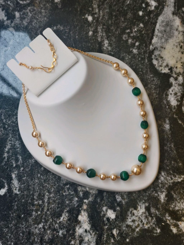 Handmade Chain With Swarovski Monalisa Cutting Bead  - green, HD