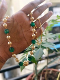 Handmade Chain With Swarovski Monalisa Cutting Bead  - green, HD