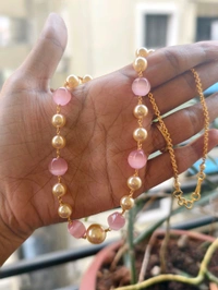Handmade Chain With Swarovski Monalisa Cutting Bead  - pink, HD