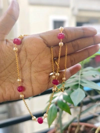 Real Pumpkin Nd Swarovski Handmade Chain - HD, Dispatch Time : 7-10 Days
