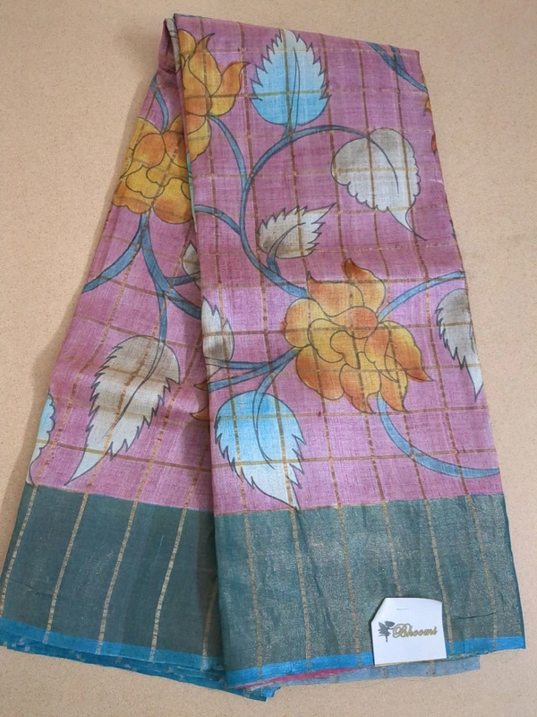 pure handloom tusser - Lavender Rose