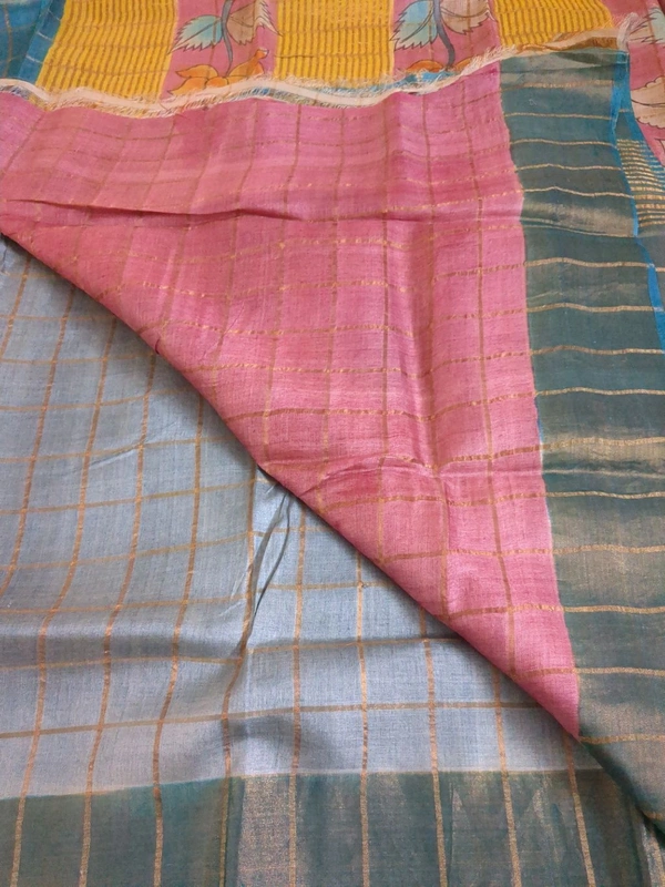 pure handloom tusser - Lavender Rose