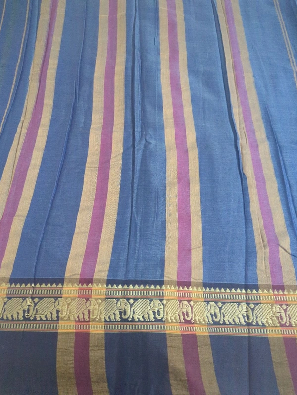 Pure Handloom Narayanapet - Navy Blue 5