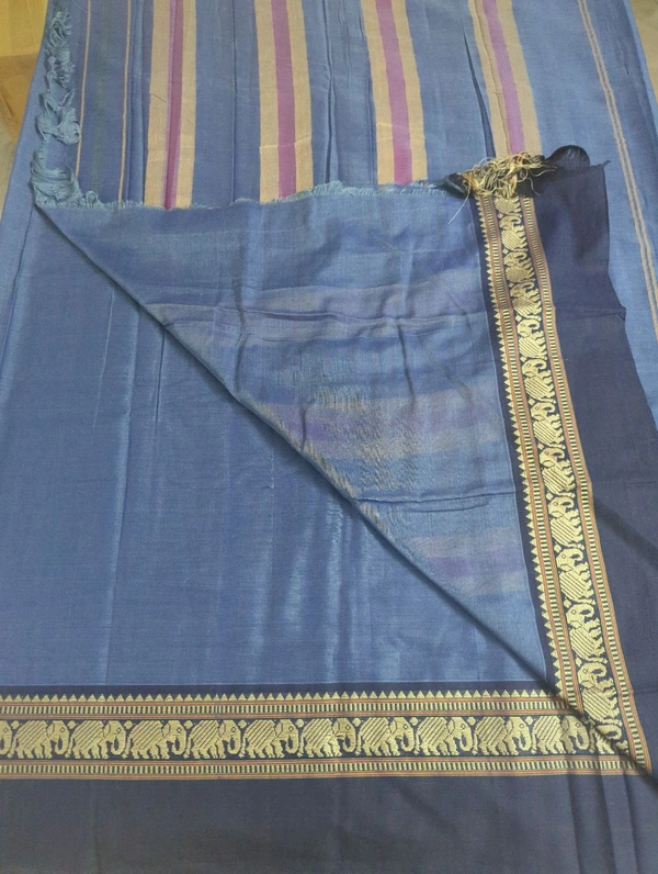 Pure Handloom Narayanapet - Navy Blue 5