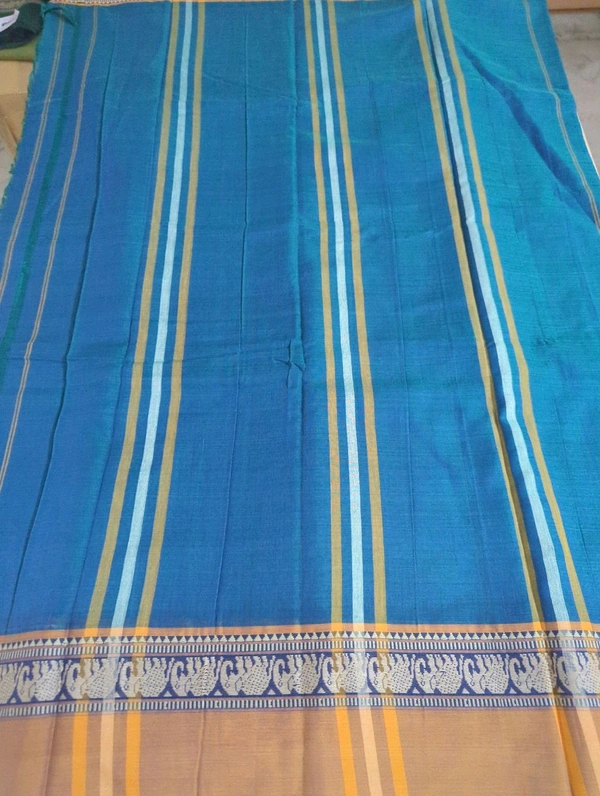 Pure Handloom Narayanapet - Cornflower Blue 17
