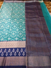 Chiniya With Ikkat Print - Teal
