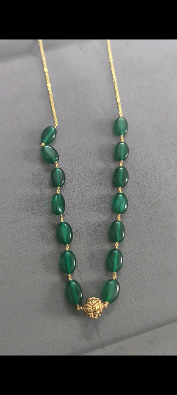 Handmade Chain With Monalisa Oval Beads And Kattutheega 