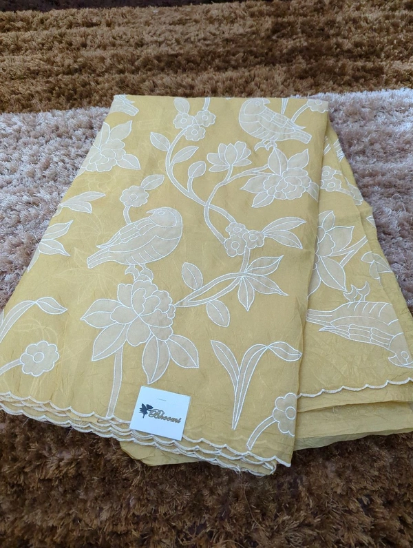 Tusser Crush Applique  - yellow