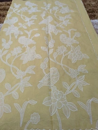 Tusser Crush Applique  - yellow