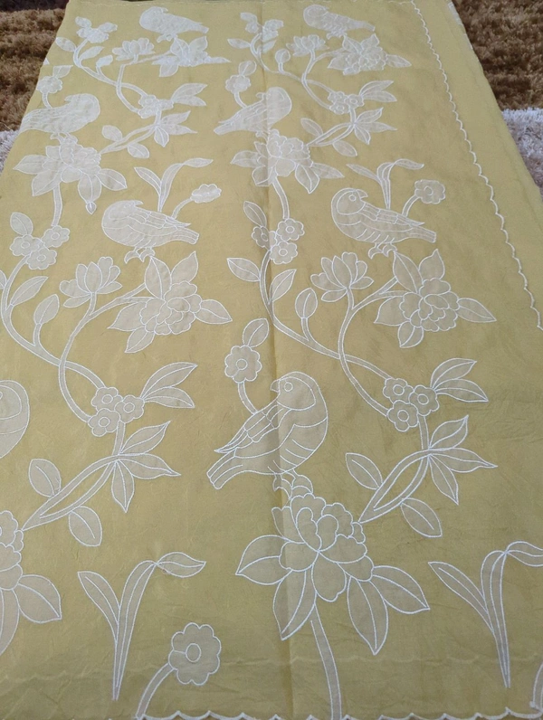 Tusser Crush Applique  - yellow