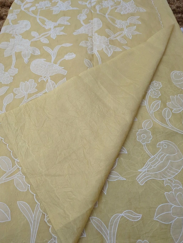 Tusser Crush Applique  - yellow