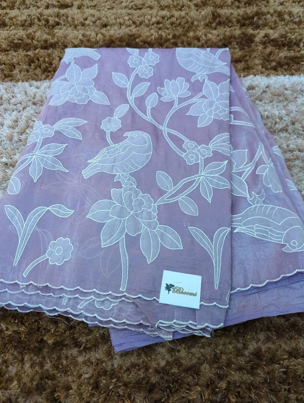 Tusser Crush Applique  - Mauve