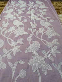 Tusser Crush Applique  - Mauve