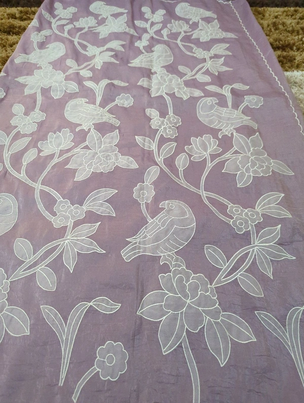 Tusser Crush Applique  - Mauve