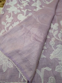 Tusser Crush Applique  - Mauve