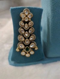 Victorian Earrings With Mossanites - green, VZ