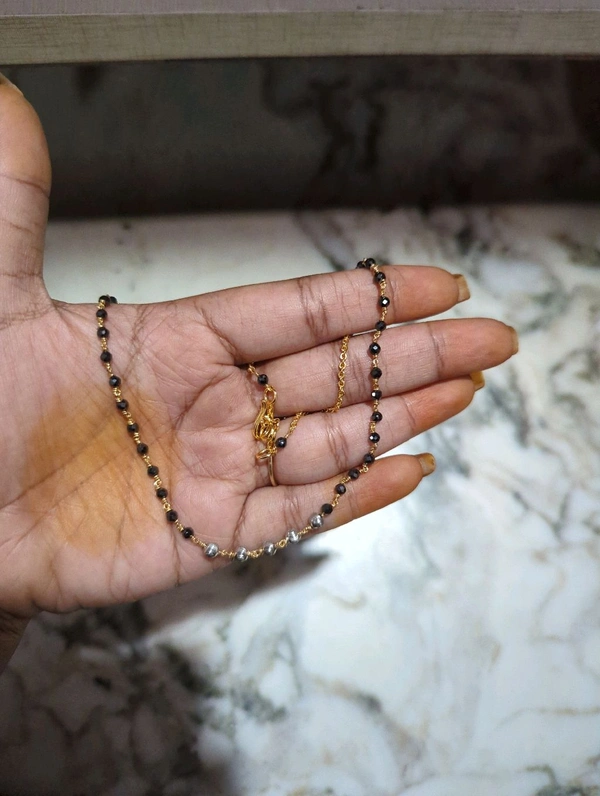 Black Diamond S Chain With Rodium Balls - VZ