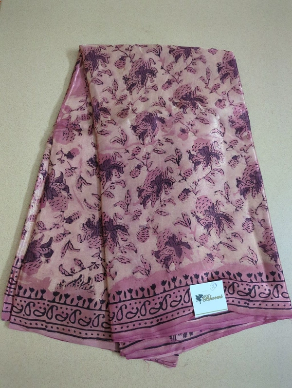 Pure Model Silk With Hand Block Print - Copper Rust 2
