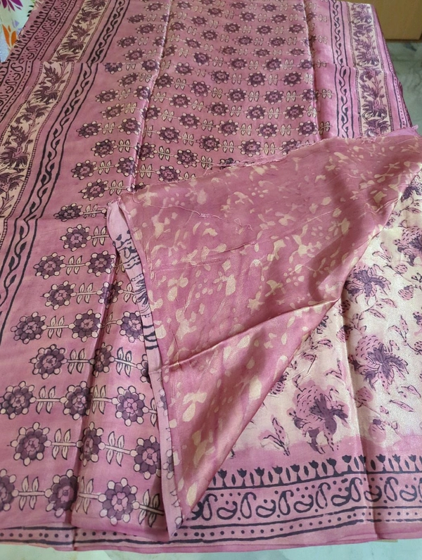 Pure Model Silk With Hand Block Print - Copper Rust 2