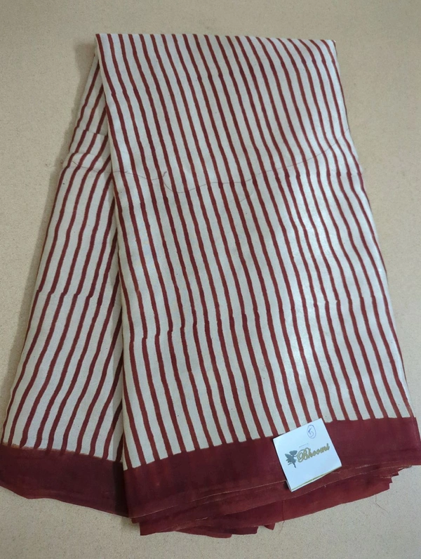 Pure Model Silk With Hand Block Print - Maroon 5