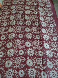 Pure Model Silk With Hand Block Print - Maroon 5