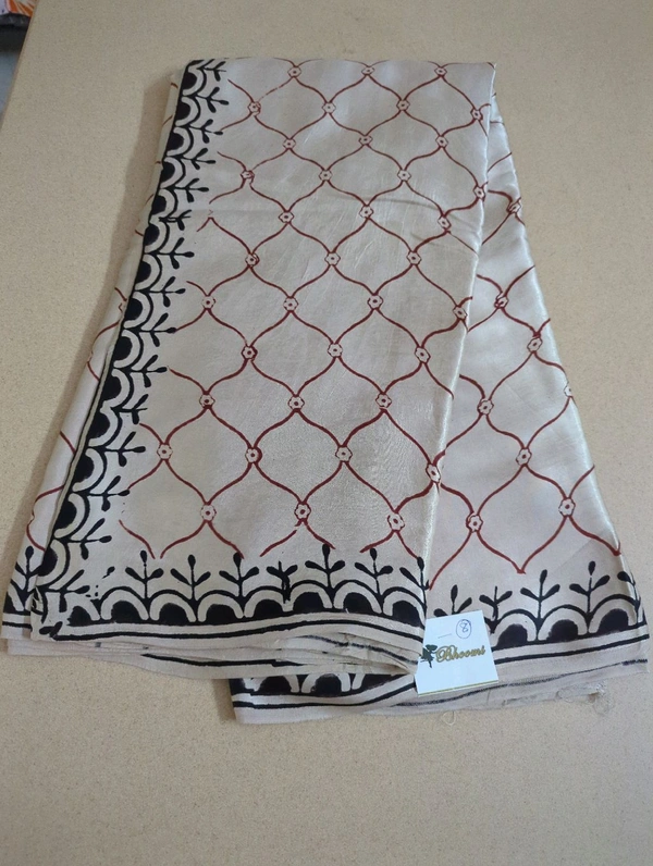 Pure Model Silk With Hand Block Print - Maroon 8