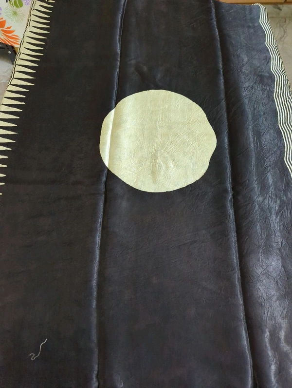 Pure Model Silk With Hand Block Print - Black 9