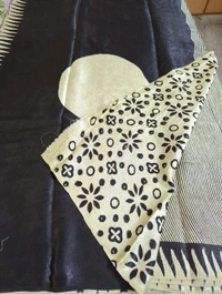Pure Model Silk With Hand Block Print - Black 9