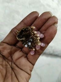 Victorian Pendent Set With Laxmidevi And Real Beads - Pink Lace, VZ