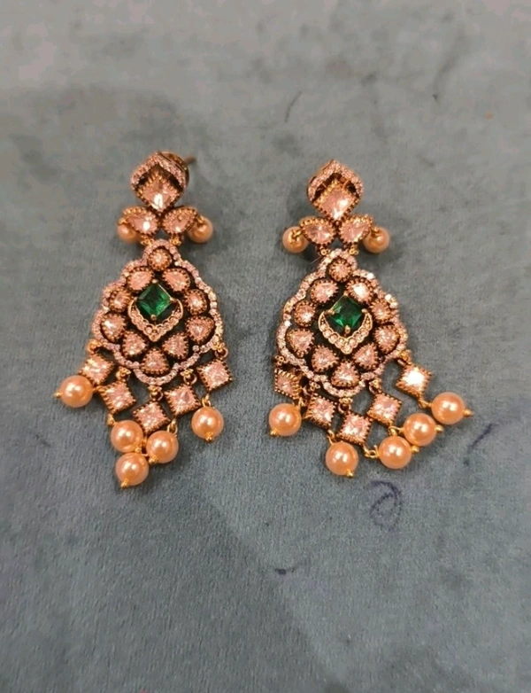 Victorian Earrings Mossanites - green, VZ